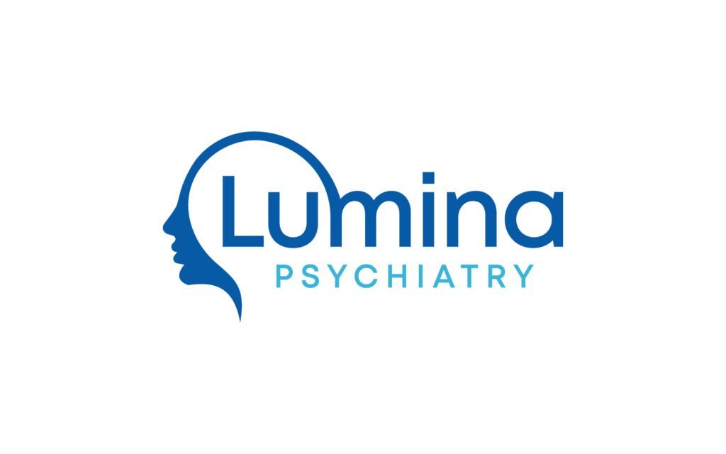 Logo of Lumina Psychiatry featuring a silhouette profile for anxiety management services.